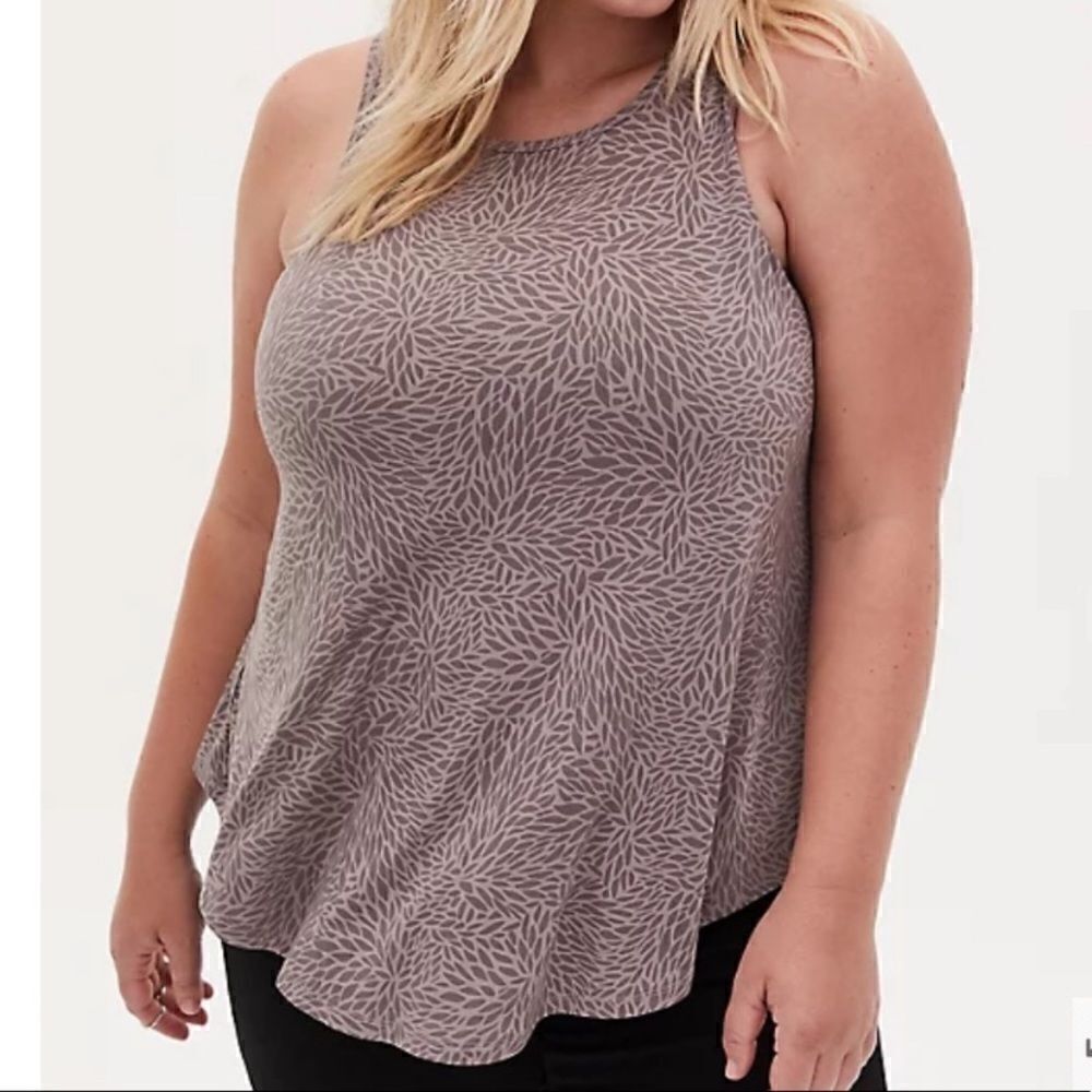 Pebble Grey Abstract Floral Studio Knit Tank size 3